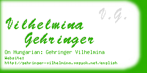 vilhelmina gehringer business card